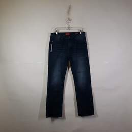 Mens Cotton Dark Wash 5-Pockets Denim Straight Leg Jeans Size 32X32