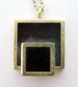Gold Filled Opal Glass, Enamel & Nephrite Pendant Necklaces 8.7g alternative image