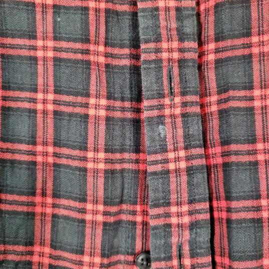 Mens Plaid Slim Fit Long Sleeve Collared Button-Up Shirt Size Medium image number 3