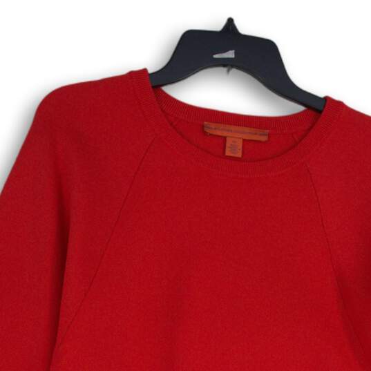 Hilfiger Collection Womens Red Long Sleeve Crew Neck Pullover Sweatshirt Size XS image number 3