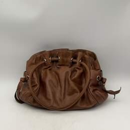 Cole Haan Womens Brown Leather Double Hand Zipper Shoulder Bag Purse alternative image