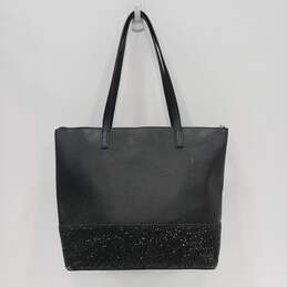 Kate Spade Black Leather with Glitter Bottom Tote Shoulder Bag alternative image