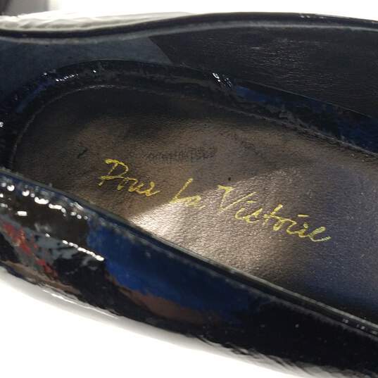 Pour La Victoire Women's Black Patent Leather Block Heels Size 6 image number 7