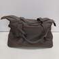 Womens Gray Brown Studded Zip Double Handle Shoulder Tote Bag image number 1