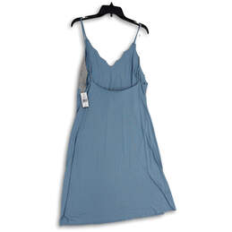 NWT Womens Blue Floral V-Neck Adjustable Strap A-Line Dress Size Large alternative image