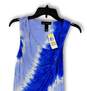 NWT Womens Blue Tie Dye Sleeveless Ruched Pullover Blouse Top Size Medium image number 3