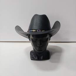 Stetson Men's Black Straw Hat Size 7 1/8 R