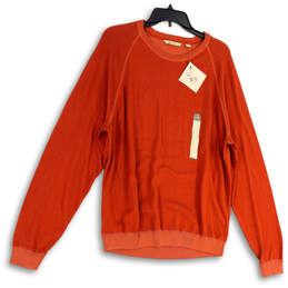 NWT Mens Orange Knitted Long Sleeve Crew Neck Pullover Sweater Size Large