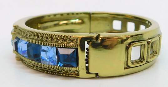 Designer Heidi Daus Heidi's Tantalizing Blue Crystal Hinged Bangle Bracelet image number 4
