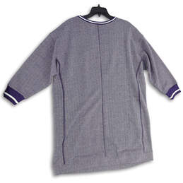 NWT Womens Blue Round Neck Long Sleeve Pullover Sweatshirt Dress Size 2X alternative image