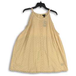 Torrid Womens Beige Cotton Clip Dot Halter Neck Blouse Top Size 2 (18-20)