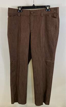 NWT Lee Womens Brown High Rise Flat Front Stretch Trouser Pants Size 16W