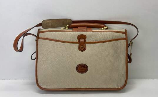 VTG Dooney & Bourke All Weather Leather Shoulder Flap Briefcase Messenger Bag image number 2