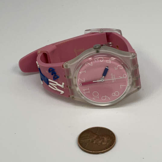Designer Swatch Pink Round Dial Adjustable Strap Analog Wristwatch image number 2