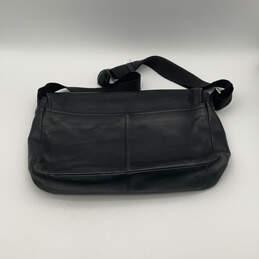 Mens Black Leather Pocket Professional Crossbody Strap Laptop Briefcase Bag alternative image