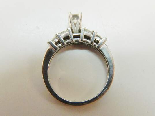 950 Platinum 0.38 CTTW Princess & Baguette Cut Diamond Ring 5.4g image number 3