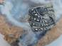 Romantic Sterling Silver Marcasite Link Bracelet Ring & CZ Ring 20.4g image number 7