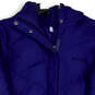 Womens Black Heather Long Sleeve Full-Zip Hooded Jacket Size Small image number 3
