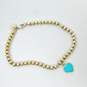 Tiffany & Co 925 Blue Enamel Please Return To Heart Charm Ball Bead Bracelet image number 2