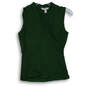 Womens Green Sleeveless V-Neck Classic Wrap Blouse Top Size Small image number 1
