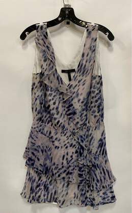 Bcbg Maxazria Womens Blue Pink Leopard Print Sleeveless Pullover Mini Dress Sz S