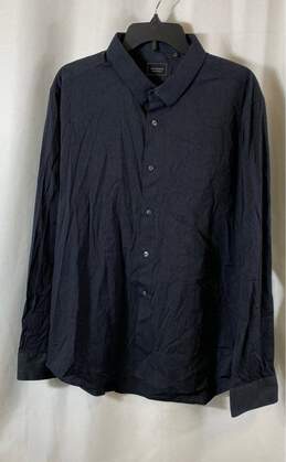 7 Diamonds Mens Black Long Sleeve Collar Melange Stretch Dress Shirt Size 2XL