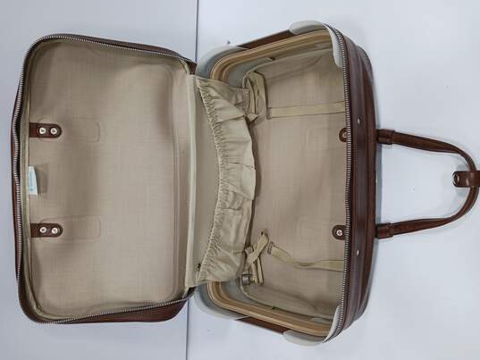 Vintage Brown Leather Suitcase image number 5
