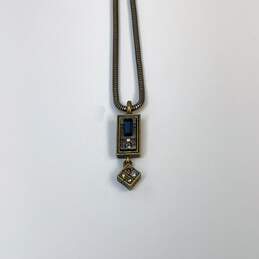 Designer Patricia Locke Two-Tone Chain Crystal Cut Stone Pendant Necklace alternative image