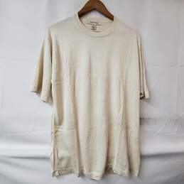 Pronto Uomo Silk Short Sleeve Cream Color Shirt Women's M