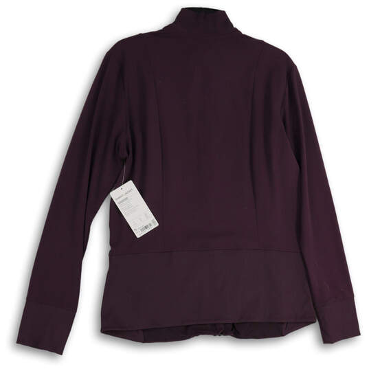 NWT Womens Purple Mock Neck Long Sleeve Full-Zip Shanti Jacket Size XL image number 4