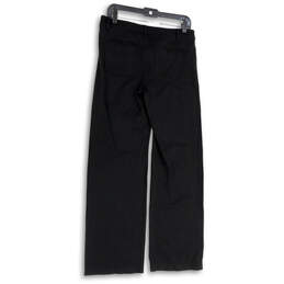 Womens Black Flat Front Pockets Straight Leg Trouser Pants Size 10 alternative image