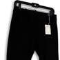 NWT Womens Black Flat Front Slash Pockets Straight Leg Dress Pants Size 6T image number 2