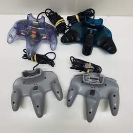 Lot of 4 Nintendo 64 N64 Controllers alternative image