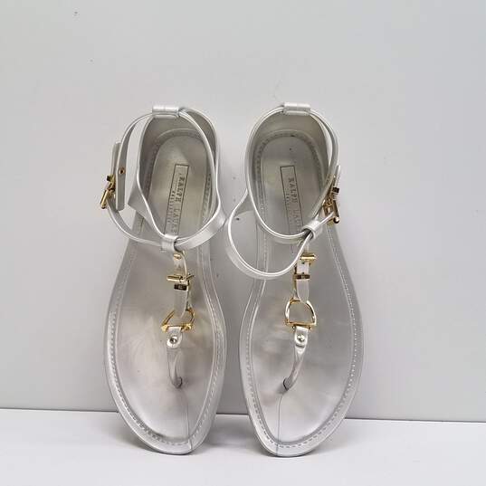 Ralph Lauren Jelly Rubber T Strap Sandals Silver 7 image number 6