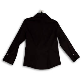 Womens Purple Spread Collar Long Sleeve Button-Up Shirt Size Medium alternative image