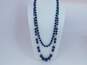 VNTG Navy Blue & Mixed Metals Beaded Necklaces image number 3