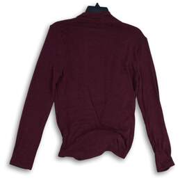 NWT LUSH Womens Maroon Long Sleeve Front Knotted Blouse Top Size M alternative image