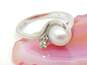 14K White Gold Pearl & Diamond Accent Ring 3.4g image number 2