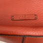 Womens Orange Leather Inner Pockets Adjustable Strap Shoulder Bag image number 7