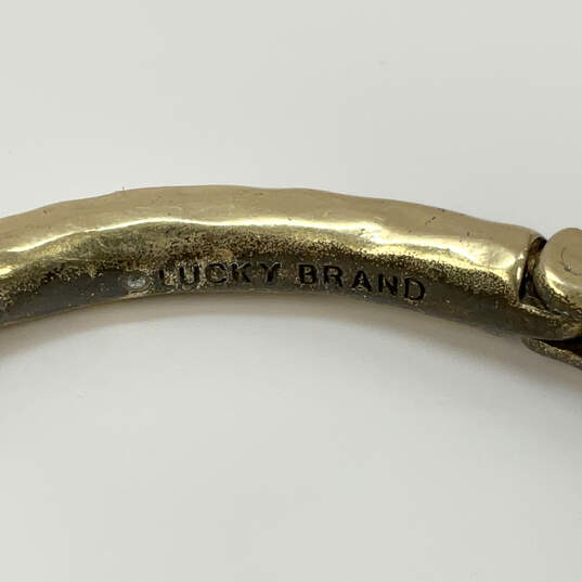 Designer Lucky Brand Stylish Gold Plated Elephant Head Bangle Bracelet image number 4