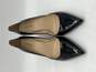 Womens Black Leather Pointed Toe Slip On Stiletto Pump Heel Size 7.5M image number 1