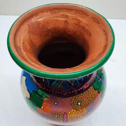 Vintage Mexican Hand Painted Folk Art Pottery Vase alternative image