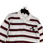 Womens Multicolor Striped Mickey Mouse Long Sleeve Cropped Polo Shirt Sz S image number 3