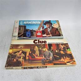 Vintage 1970s Milton Bradley Clue & Hangman Board Games