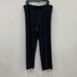 NWT Womens Black Pleated Elastic Waist Wide Leg Cropped Dress Pants Size XL image number 1
