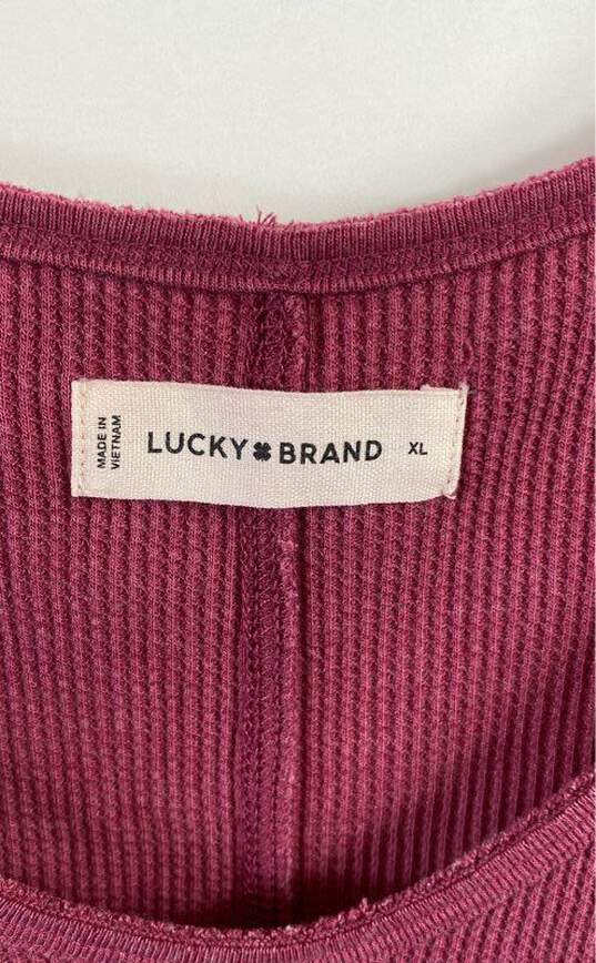 Lucky Brand Women Pink Waffle Long Sleeve Top XL image number 3