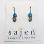 Sajen Sterling Silver Opal & Blue Topaz Wire Earrings 3.5g image number 1