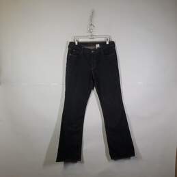 Womens Dark Wash Regular Fit Stretch Denim Bootcut Leg Jeans Size 12T