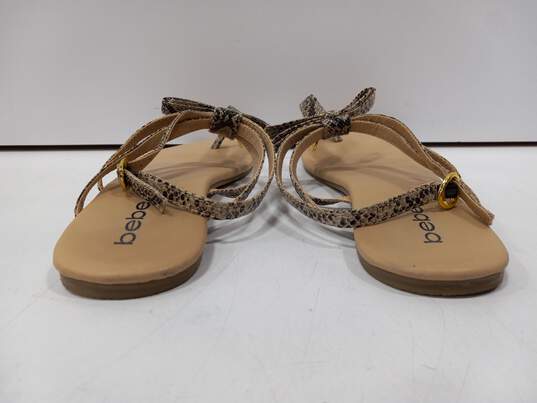 Bebe Women's Animal Print Strappy Thong Sandals Size 7 image number 2