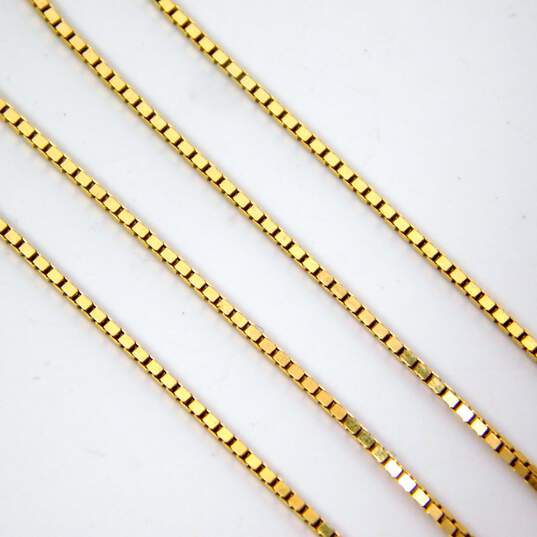 14K Yellow Gold Puffed Italian Cornicello Horn Pendant Box Chain Necklace 2.6g image number 4